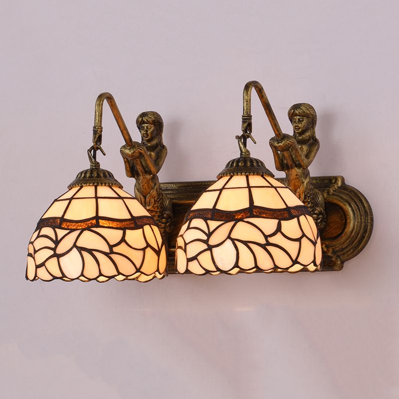 Nordic Style Iron Vanity Light Mermaid Shape Vanity Lamp for Shower Room