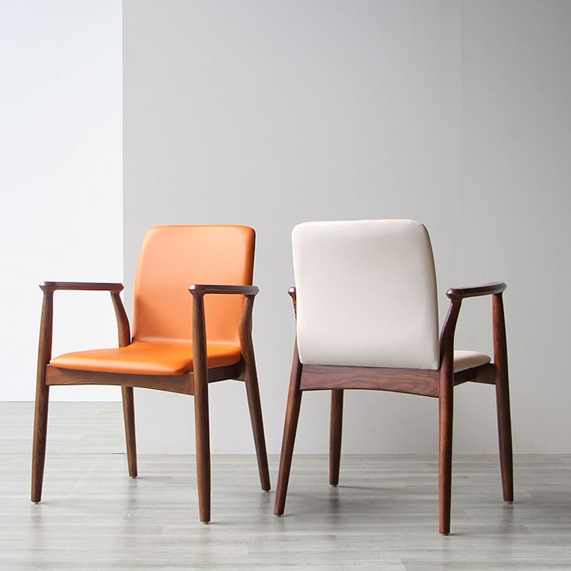 Contemporary Solid Back Kitchen Dining Arm Chair Solid Wood Dining Arm Chair
