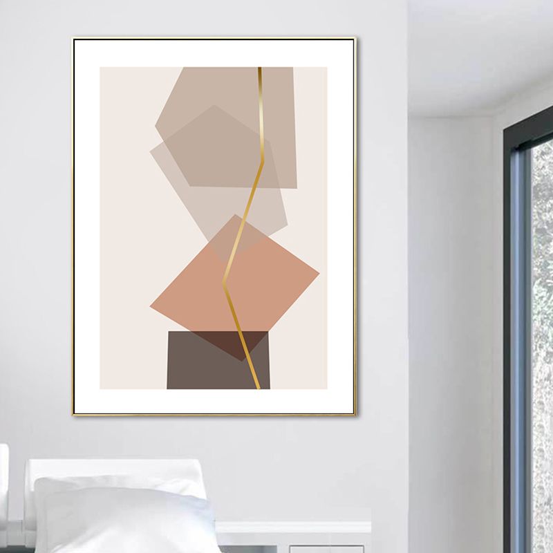 Illustration Geometric Wall Art Decor Scandinavian Textured Canvas Print for Living Room