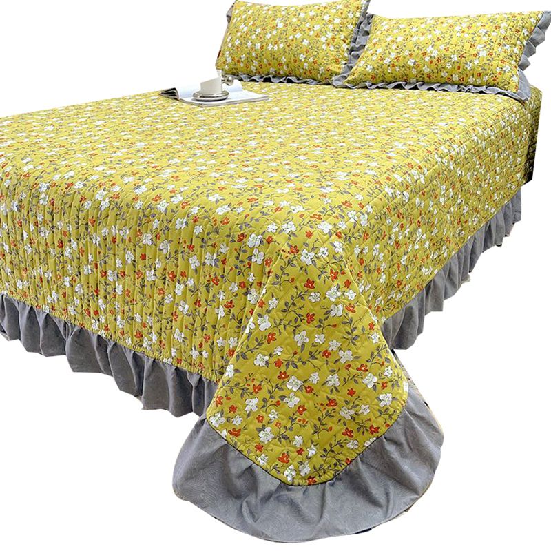 Floral Print Bed Sheet Set Modern Cotton Fitted Sheet for Bedroom