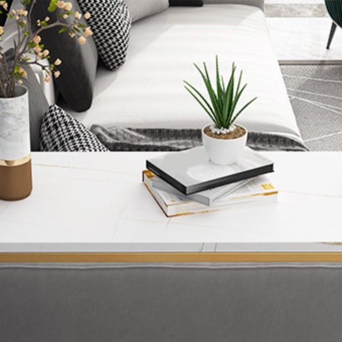 1/2/3 Pieces Glam Style Bar Table Set Oval Bistro Set with White Stone Top