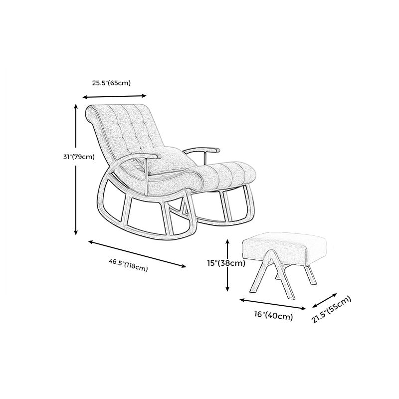 25.59"Wide Accent Chair Cotton Blend Lounge Chair with Sled Base and Pillow Back