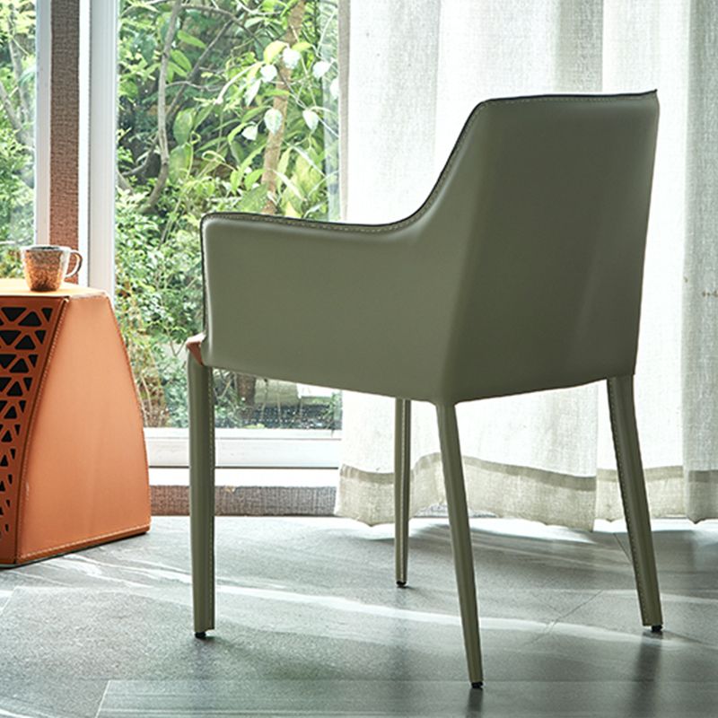 Contemporary Parsons Upholstered Chair Faux Leather Dining Chair for Home