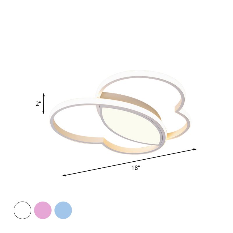 Lámpara de techo LED de estilo nórdico con montaje empotrado en forma de corazón amoroso de acrílico en blanco/rosa/azul para guardería