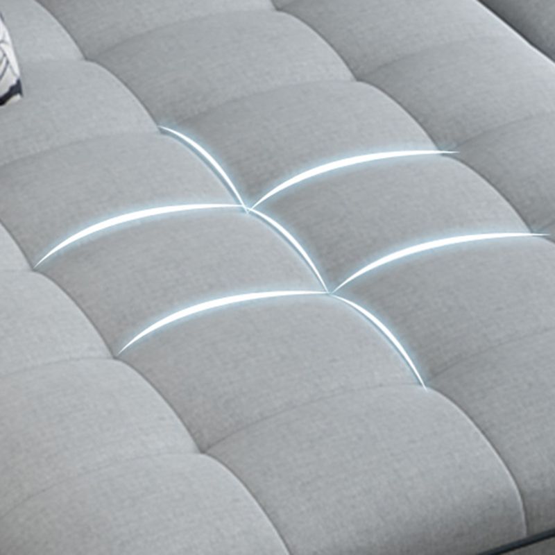 Modern Pillow Top Arm Sofa with Storage Bag Adjustable Backrest Sofa for Living Room