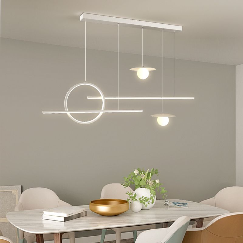 Modern 2/3/5-Light Kitchen Island Lighting White Shaded Island Pendant Lighting