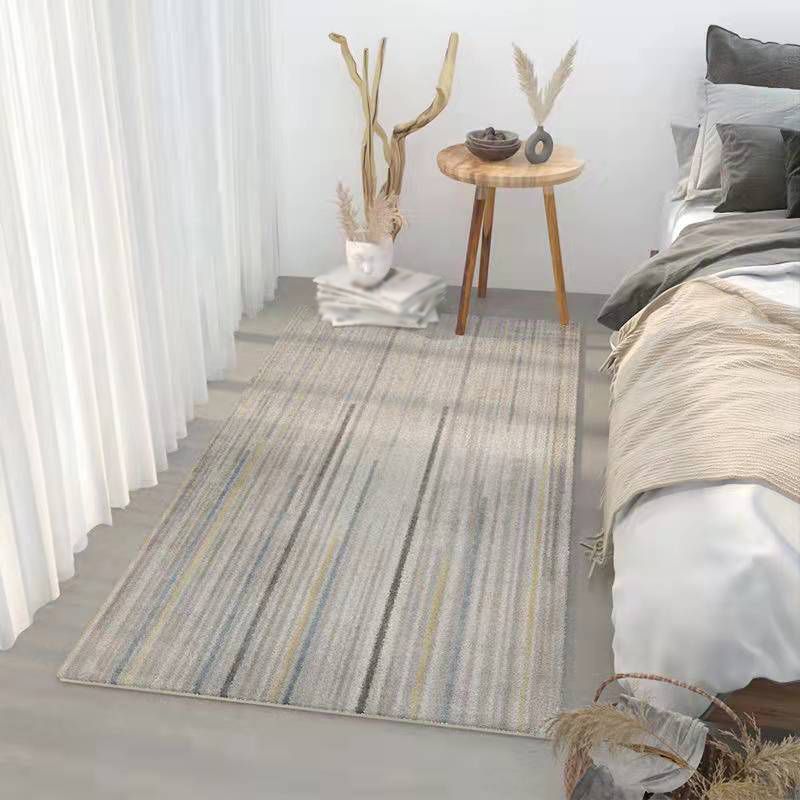 Gray Modern Area Carpet Polyester Abstract Graphic Carpet Washable Carpet for Drawing Room