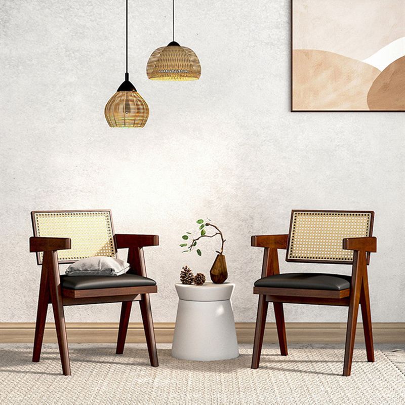 Traditional Kitchen Dining Chairs Rubber Wood Arm Dining Chairs