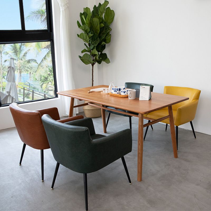 Contemporary Chairs Kitchen Parsons Dining Armchair with Carbon Steel Legs