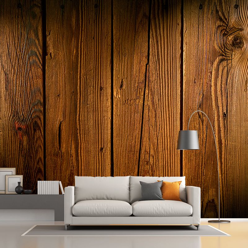 Wood Grain Customized Contemporary Mural Mildew Resistant for Living Room Decoration