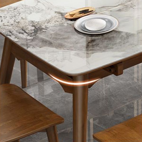 Extendable Sintered Stone Dining Table Set 1/4/7 Pieces Dining Set for Kitchen