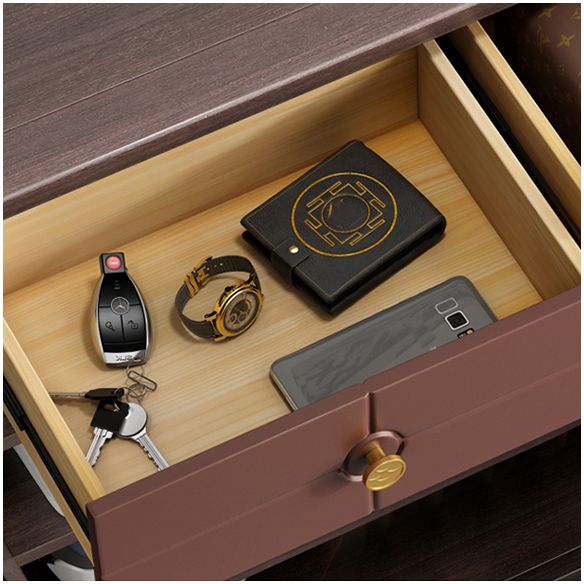 Contemporary Double Dresser Pine Horizontal Storage Chest Dresser for Bedroom