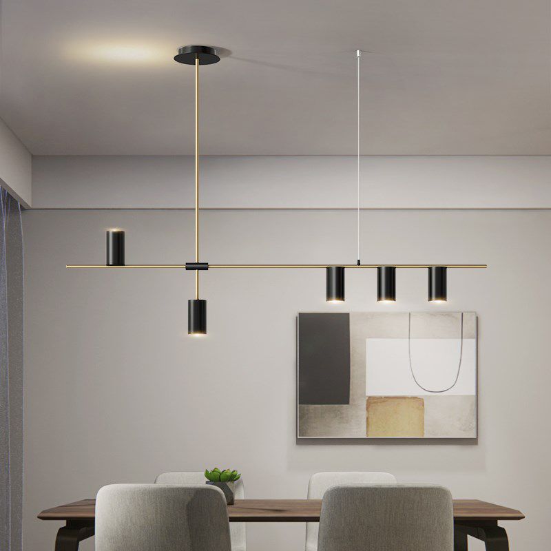 Contemporary Cylinder Island Lights Metal Island Pendant Fixture for Kitchen