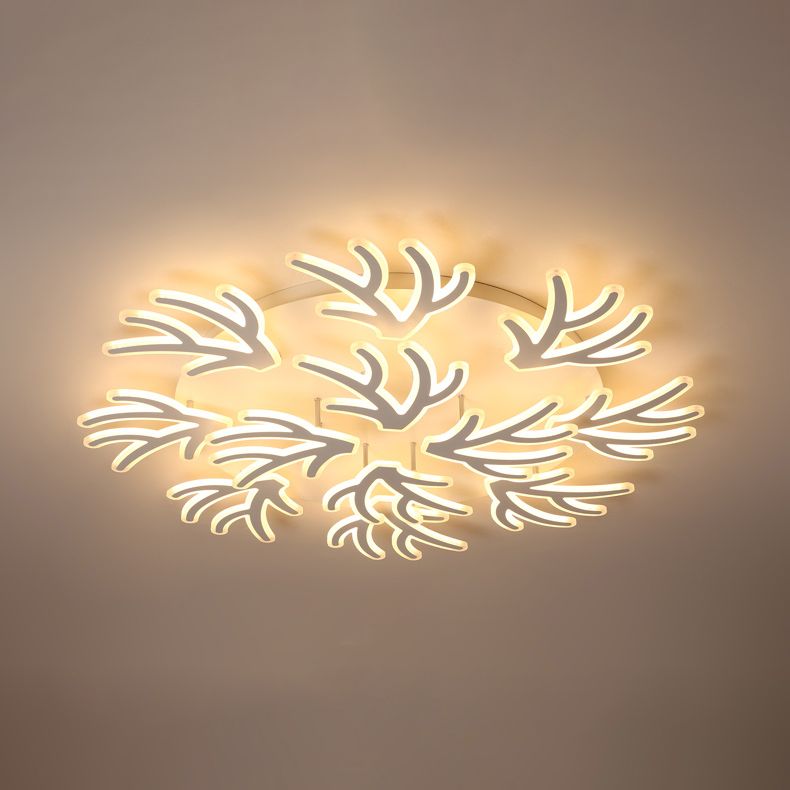Coral Flush Ceiling Light Contemporary Acrylic 3/5/9 Lights Bedroom LED Flushmount Lighting in Warm/White/Natural Light