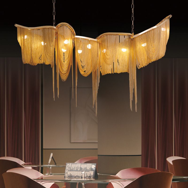 Accesorios de iluminación lineal posmodernas aluminio de aluminio hacia abajo colgante