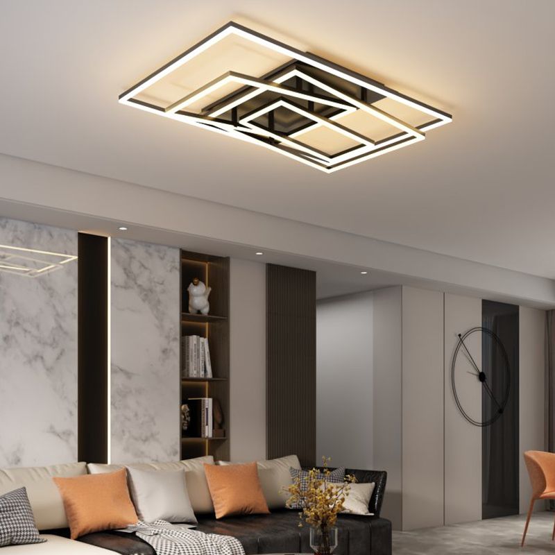 Lampada a filo contemporaneo geometrico 4 lampade a filo in metallo in metallo in nero