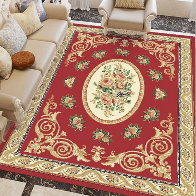 Tapis de tapis de tapis à imprimé floral victorien tapis intérieur résistant aux taches pour le salon