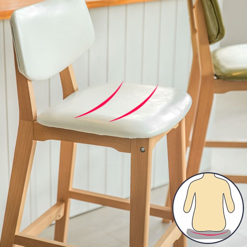 Scandinavia Style Bar-stool Wooden Legs Square Seat for Kitchen Bar