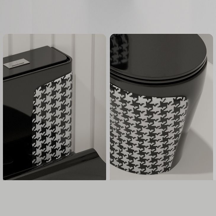 Floor Mount Flush Toilet Traditional Skirted One-Piece Toilet with Slow Close Seat