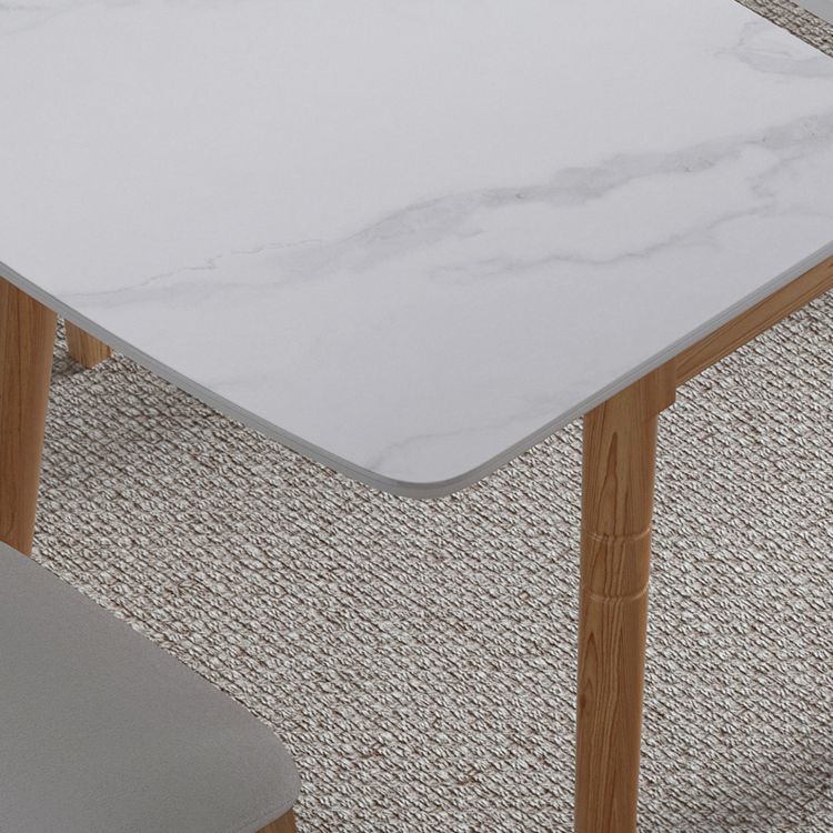 Modern Sintered Stone Top Standard Dining Set Rectangle White Dining Set for Kitchen