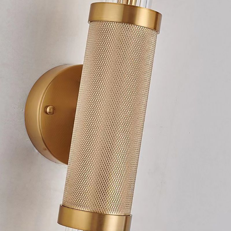 Geometric Shape Metal Vanity Lamp Modern Style 2 Lights Vanity Light Fixture in Gold