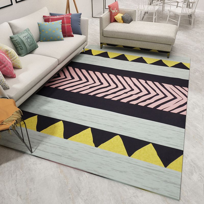 Boho woonkamer tapijt multi-kleuren geo geo geprinte gebied tapijt synthetisch vlekbestendige wasbaar niet-slip tapijt