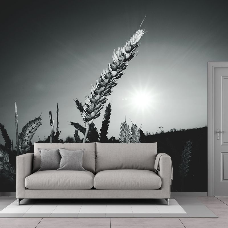 Soft Color Wheat Field Mural Wallpaper Decal Customized Modern Wall Covering for Bedroom