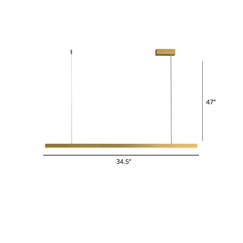 Metal Stick Suspended Lighting Fixture Simplicity LED Hanging Light for Dining Room