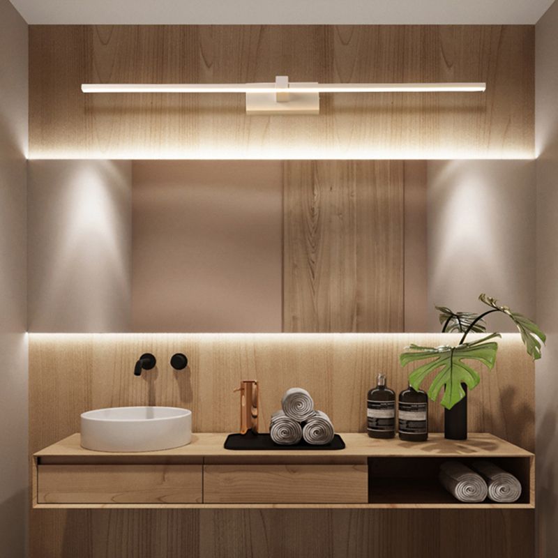 Linear Shaped Bathroom Wall Sconce Light Metallic Minimalist LED Vanity Lighting Ideas