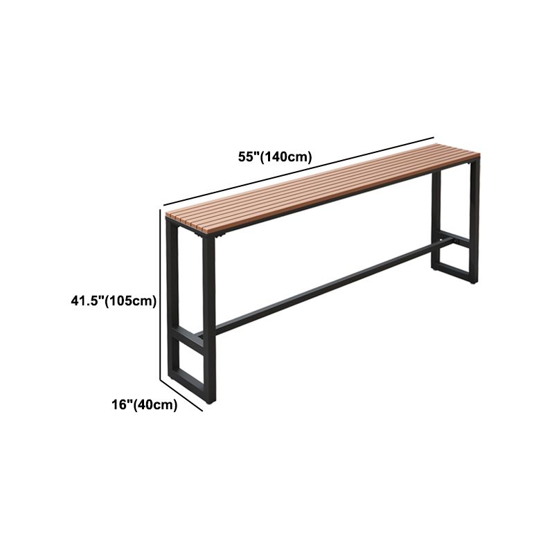 Modern 1/5 Pieces Bar Table Set Rectangle Plastic Wood Counter Table for Courtyard