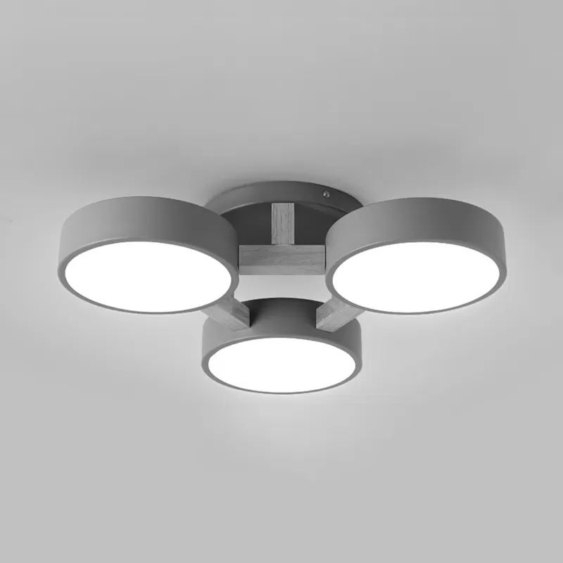 Metal Drum Semi Inbouw Licht Woonkamer 3 Hoofden Macaron Loft Plafondlamp