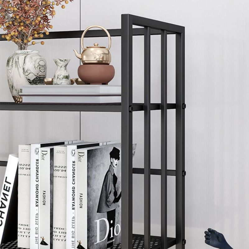 Metal Standard Bookcase Modern Open Back Bookshelf with Shelves