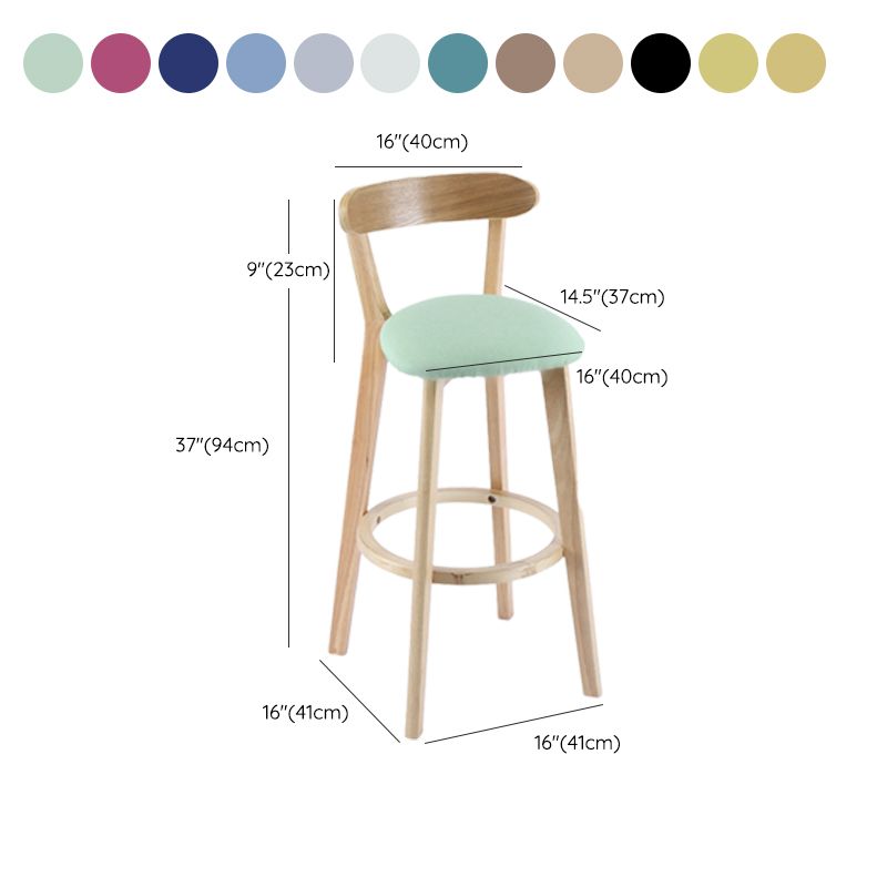 Contemporary Wooden Counter Height Stools Cushion Bar Stool for Indoor