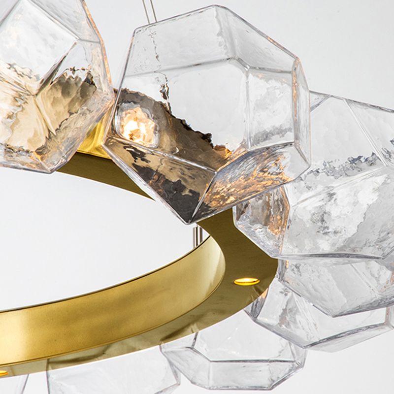 Estilo moderno 12 luces lámpara lámpara de lámpara forma irregular vidrio colgante luz