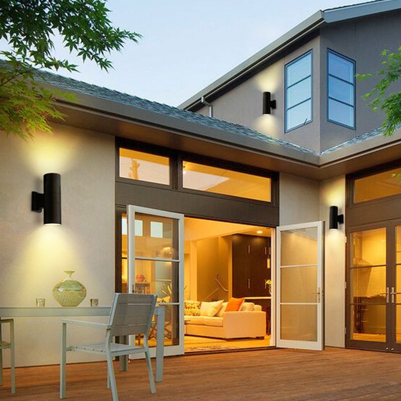 Modern Minimalist Style Cylinderical Sconce Light Fixtures Metal 2 Lights Wall Lamps