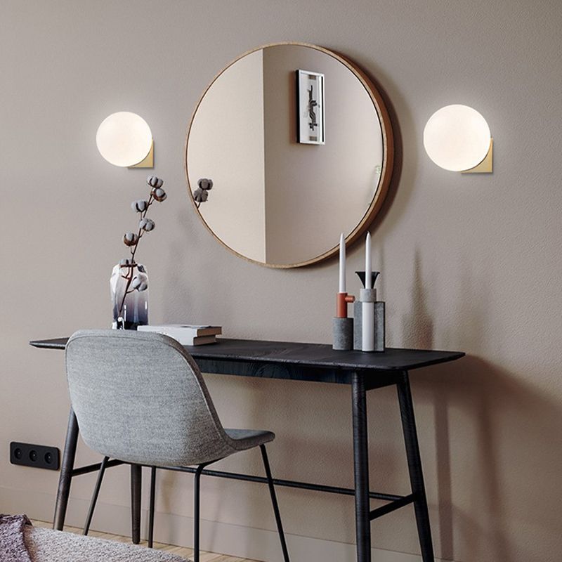 Contemporary 1/2-Light Chrome/Golden Wall Mounted Sconce Glass Statement Wall Light