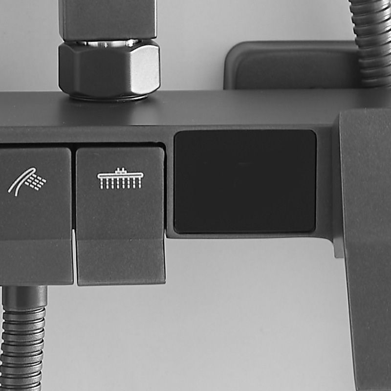 Grey Shower Set Lever Handle Shower Hose Wall-Mounted Handshower Shower Set