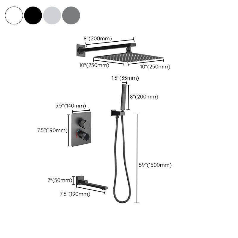 Modern Shower System Dual Shower Head Slide Bar Thermostatic Wall Mounted Shower Set