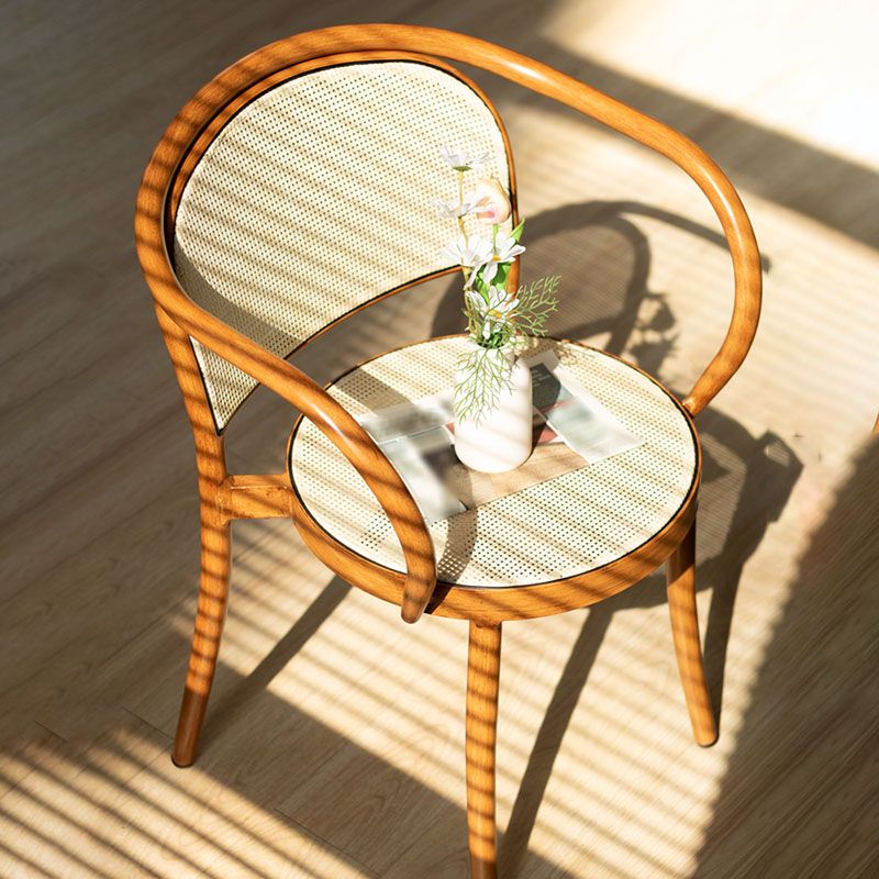 Scandinavian Arm Open Back Chairs for Home Wood Dining Chairs