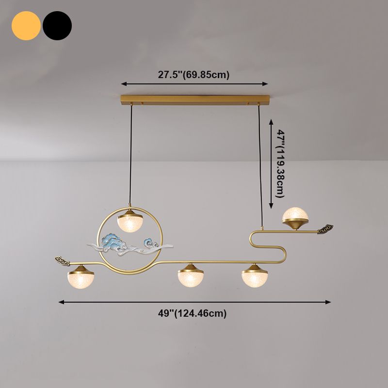 Lámparas colgantes modernas de la isla Restaurante de 5 luces colgantes de lámparas con sombra acrílica