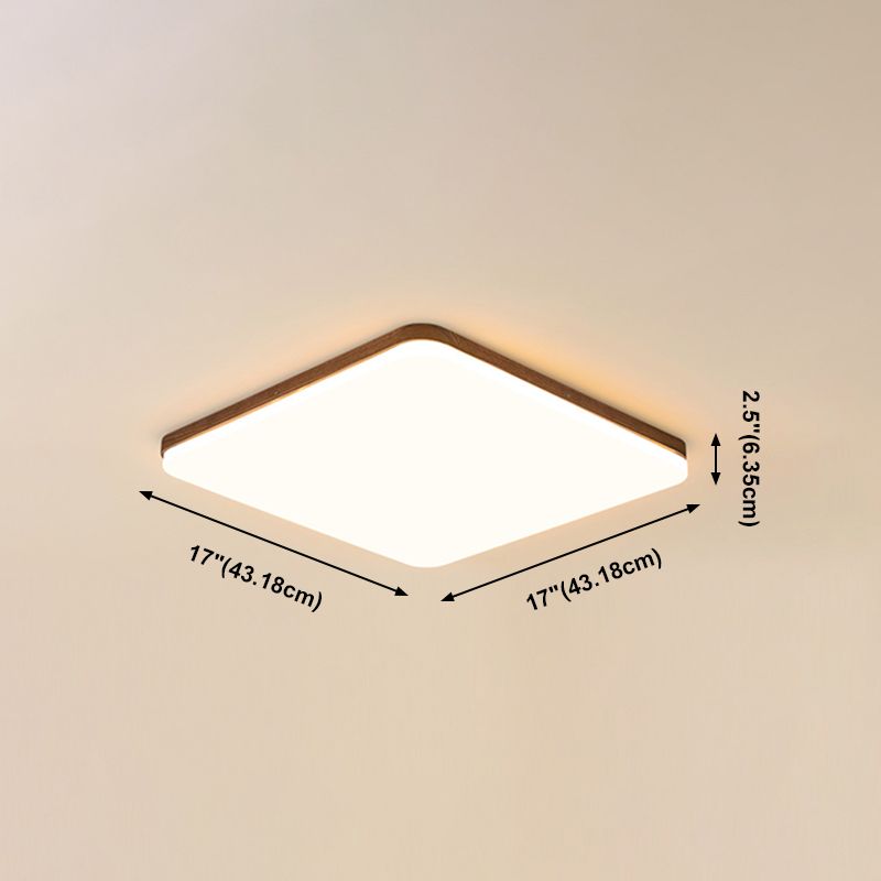 Plafonnier LED en forme de géométrie, Style moderne et Simple, en bois, 1 lumière, encastré pour le salon