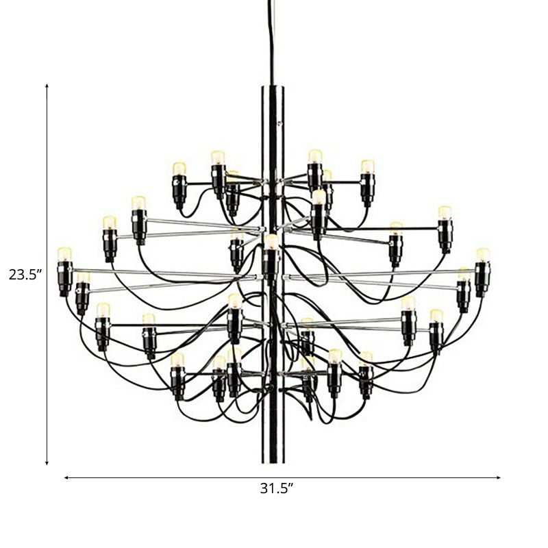 Luce lampadario a strati Light modernista in stile modernista metallico 18/30 luci da pranzo lampada a soffitto in cromo