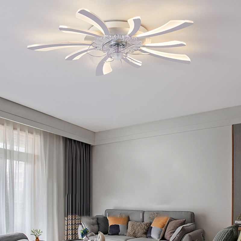 Multi Light Ceiling Fan Lighting Modern Style Metal Ceiling Fan Light for Dining Room