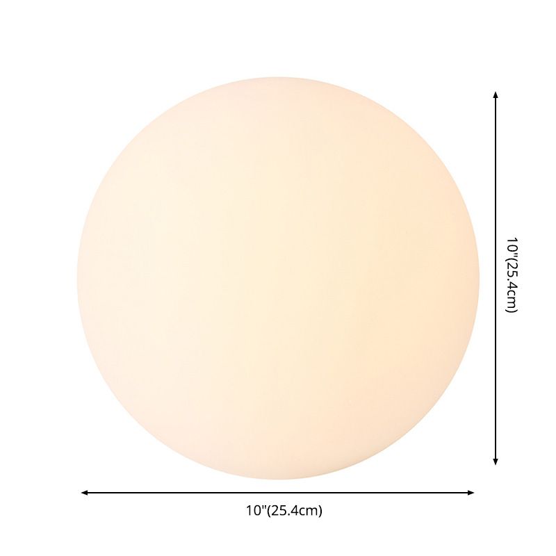 1-Kopf-Wohnzimmertischlampe nordisches Nachttischlicht mit kugelförmiger weißer Glasschatten