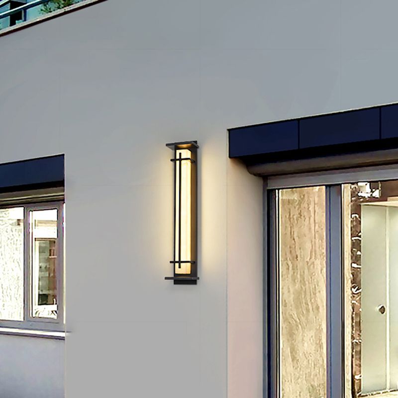 Geometric Wall Light Fixture Modern 1 Light Wall Sconce in Black