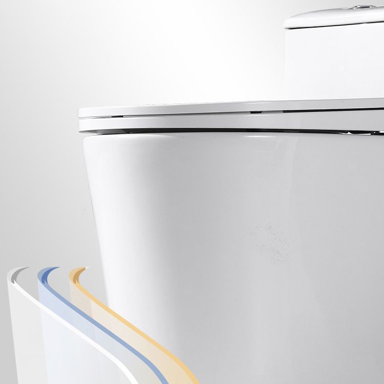 Traditional One Piece Toilet Floor Mounted White Toilet Bowl with Seat for Washroom