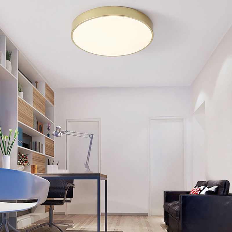 Minimalist LED Flush Mount Ceiling Light Golden Geometry Ceiling Lamp with Acrylic Shade