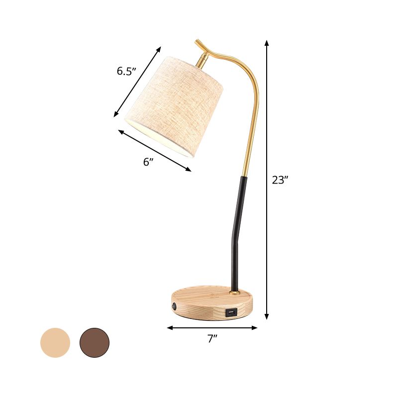 Flare Tessuto Task Lighting Modernismo 1 Lampadina Lampada da lettura Rosso Marrone/Beige per Soggiorno