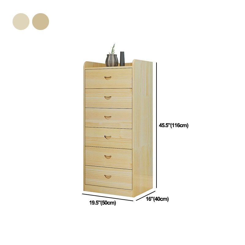 Natural Wood Color Storage Chest Modern Style Vertical Storage Chest Dresser