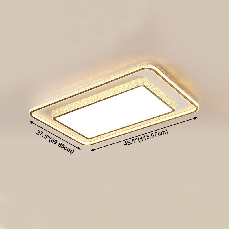 Geometry Shape Crystal Ceiling Lamp Modern Acrylic 2 Lights Flush Mount for Living Room